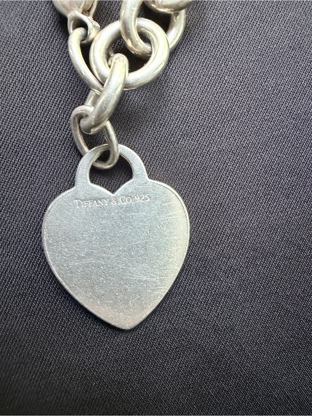 Tiffany & Co. Silver Heart Tag Curb Link Bracelet - Picture 2 of 4